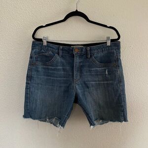 Democracy AB Technology Denim Shorts Distressed Raw Hem Cut-Off Size 14